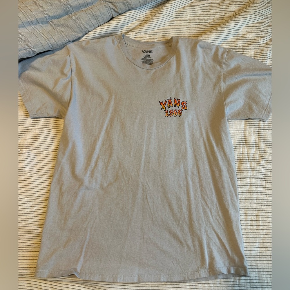 Vans Light Gray Tee with Orange Graphic